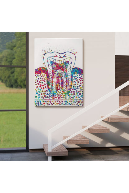 Renkli Diş, Diş Hekimi Duvar Tablosu-6300