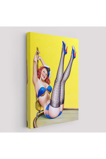 Amerikalı Güzel Kadın Çizgi Roman Kapağı Duvar Tablosu-6231
