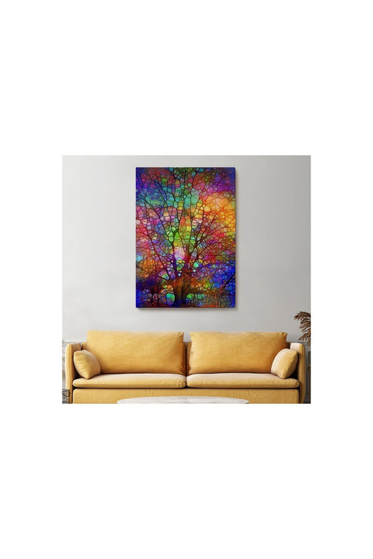 Sanatsal Cam Ağaç Kanvas Tablosu-6220