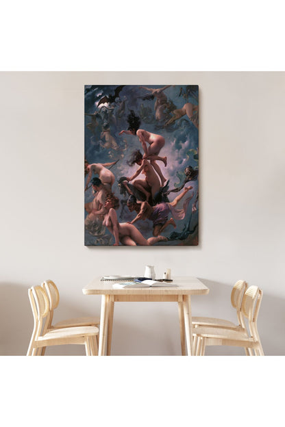 Şabat'a Giden Cadılar, Luis Ricardo Falero Vision de Faust 1878 Vintage Kanvas Tablo-5285