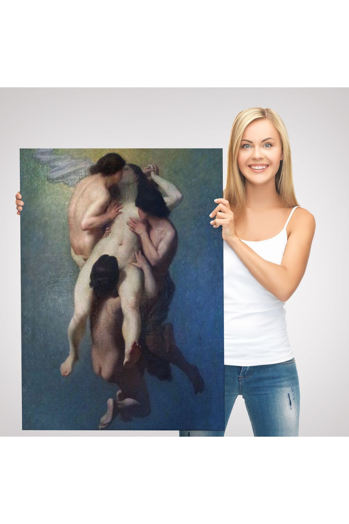 Nicolas Francois Octave Tassaert, La Femme Damnée (1859) Klasik Kanvas Tablo-5302