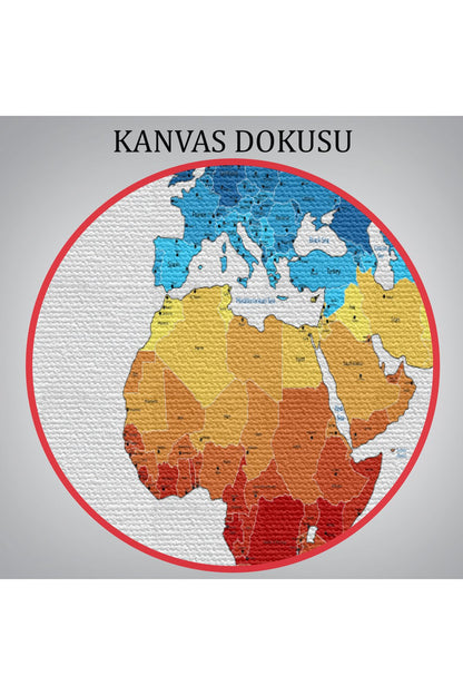 Dünya Haritası  Dekoratif Kanvas Tablo 1047