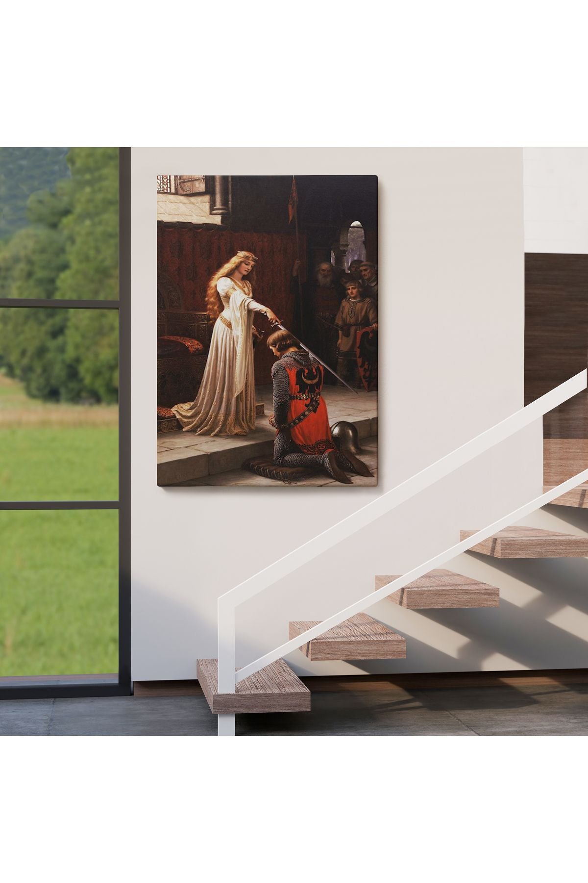 The Accolade - Edmund Blair Leighton Şövalyenin Kraliçeye Sadakat Tablosu-6364