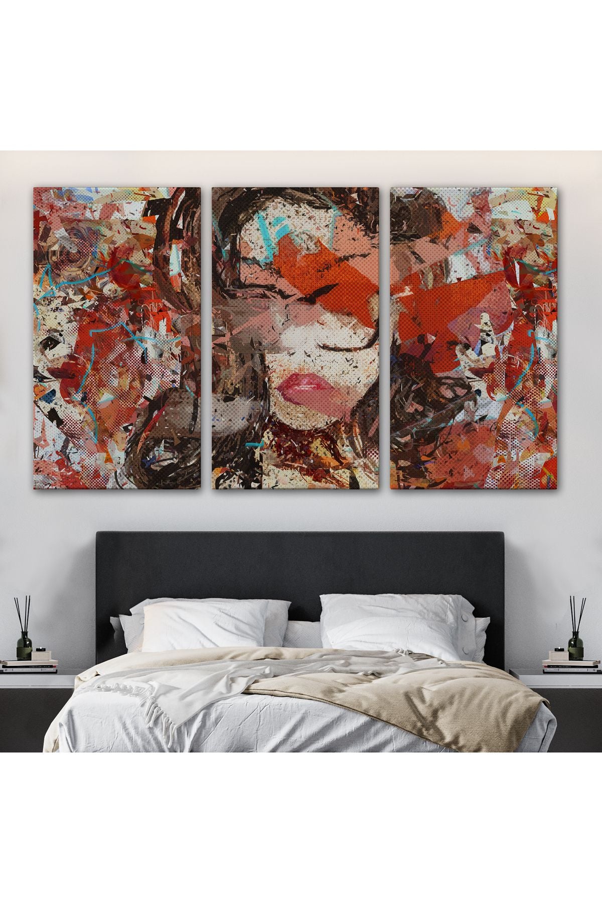 Çağdaş Sanat Kadın portresi Yağlıboya Görünüm Dekoratif Kanvas Duvar Tablosu-3534