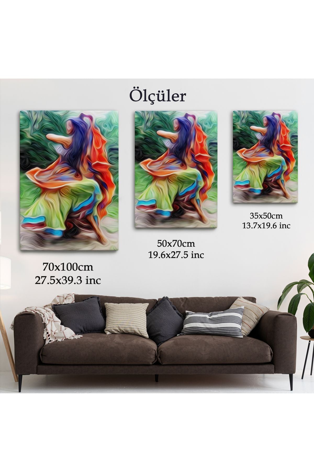 Renkli Kıyafeti İle Samba Yapan Kadın Duvar Tablosu-6083