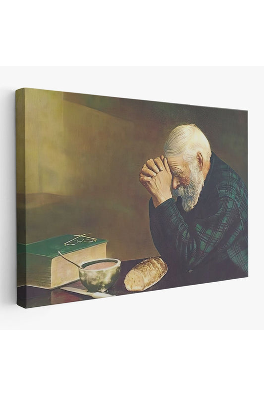 Eric Enstrom Grace Adam Ekmek Üzerinde Dua Ediyor Kanvas Tablo-5393