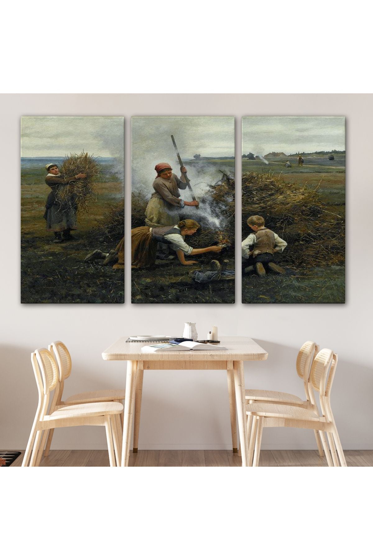 Ateş Yakmaya Çalışan Ukraynalı Köylüler Tablosu-6538