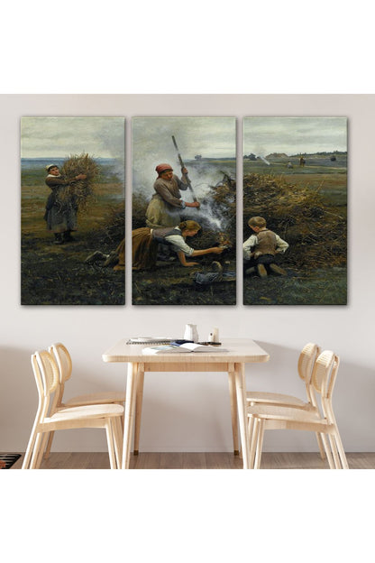 Ateş Yakmaya Çalışan Ukraynalı Köylüler Tablosu-6538