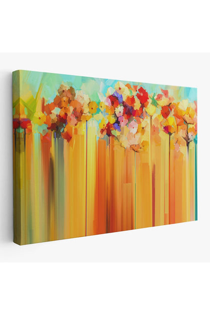 YB   Soyut Çiçekler Yağlıboya Görünüm Dekoratif Kanvas Duvar Tablosu-3541