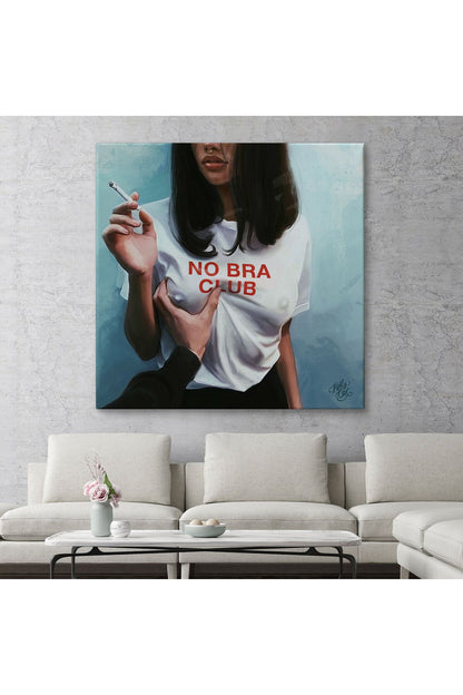 NW Özel No Bra Club,  Sütyensizler Külübü Kanvas Tablo-5102