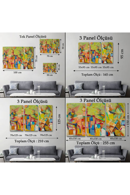 Soyut Yaglıboya Görünüm Dekoratif Kanvas Tablo-3430