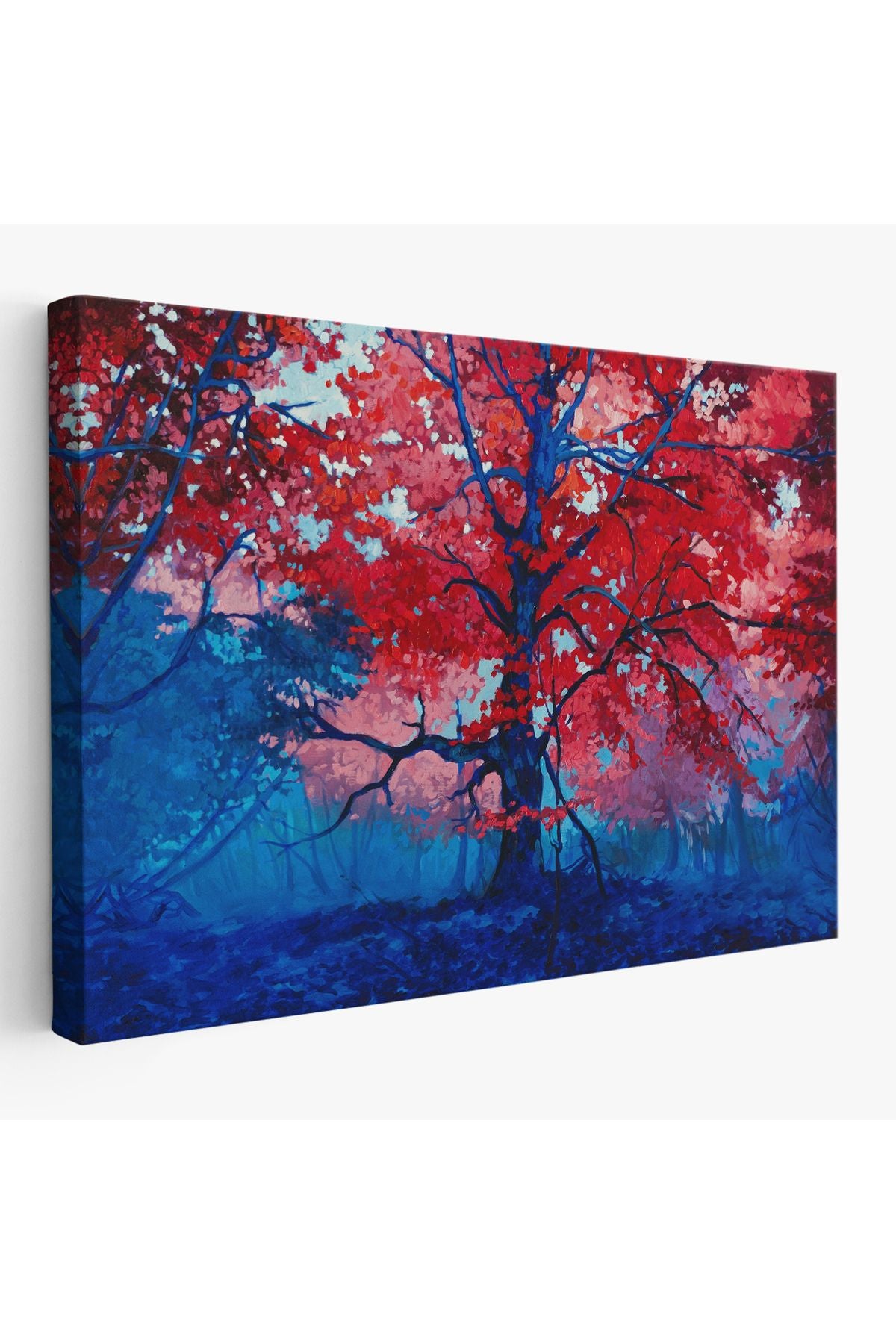 Ormandaki Güzel Sonbahar Ağacı Kanvas Duvar Tablosu-1192