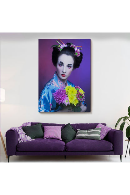 Mavi Kimonolu Geyşa Tablo-5977