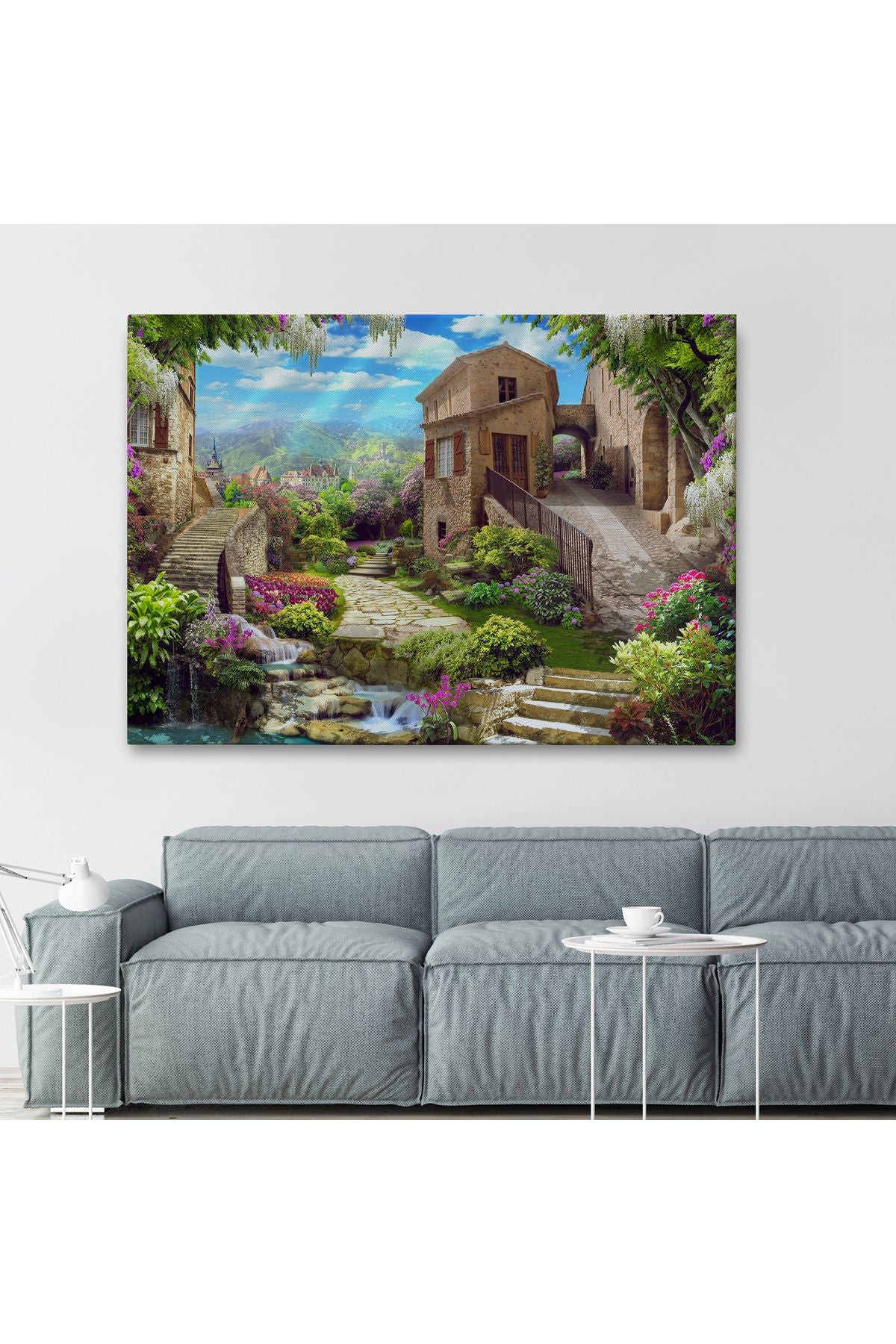 Avrupa Ev Manzarası Dekoratif Kanvas Duvar Tablosu-3734