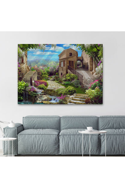 Avrupa Ev Manzarası Dekoratif Kanvas Duvar Tablosu-3734