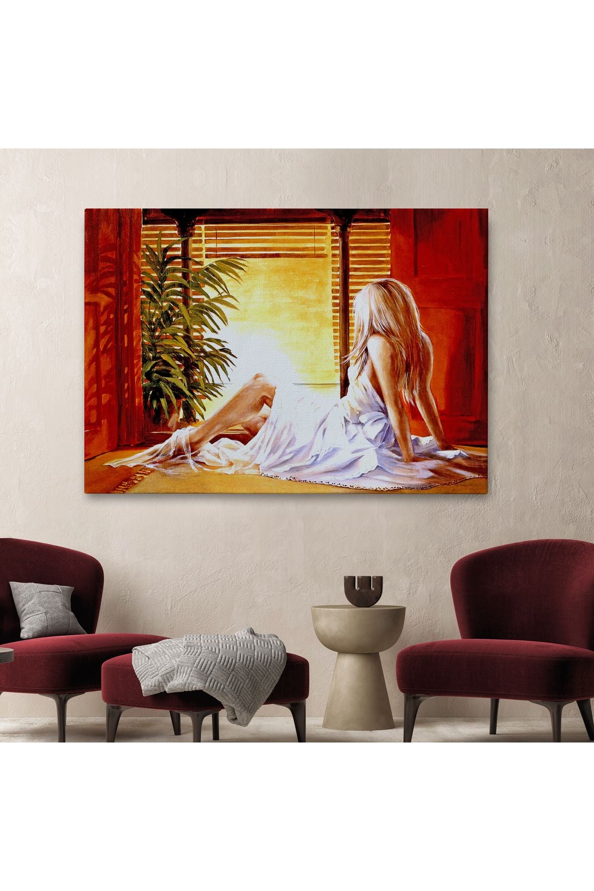 Pencere Önündeki Kadın Tablosu-6633