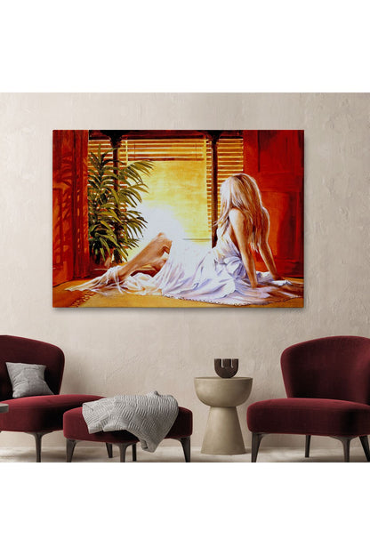 Pencere Önündeki Kadın Tablosu-6633