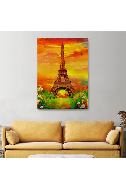 Eyfel Kulesi Yağlıboya Görünüm Dekoratif Kanvas Duvar Tablosu-5948