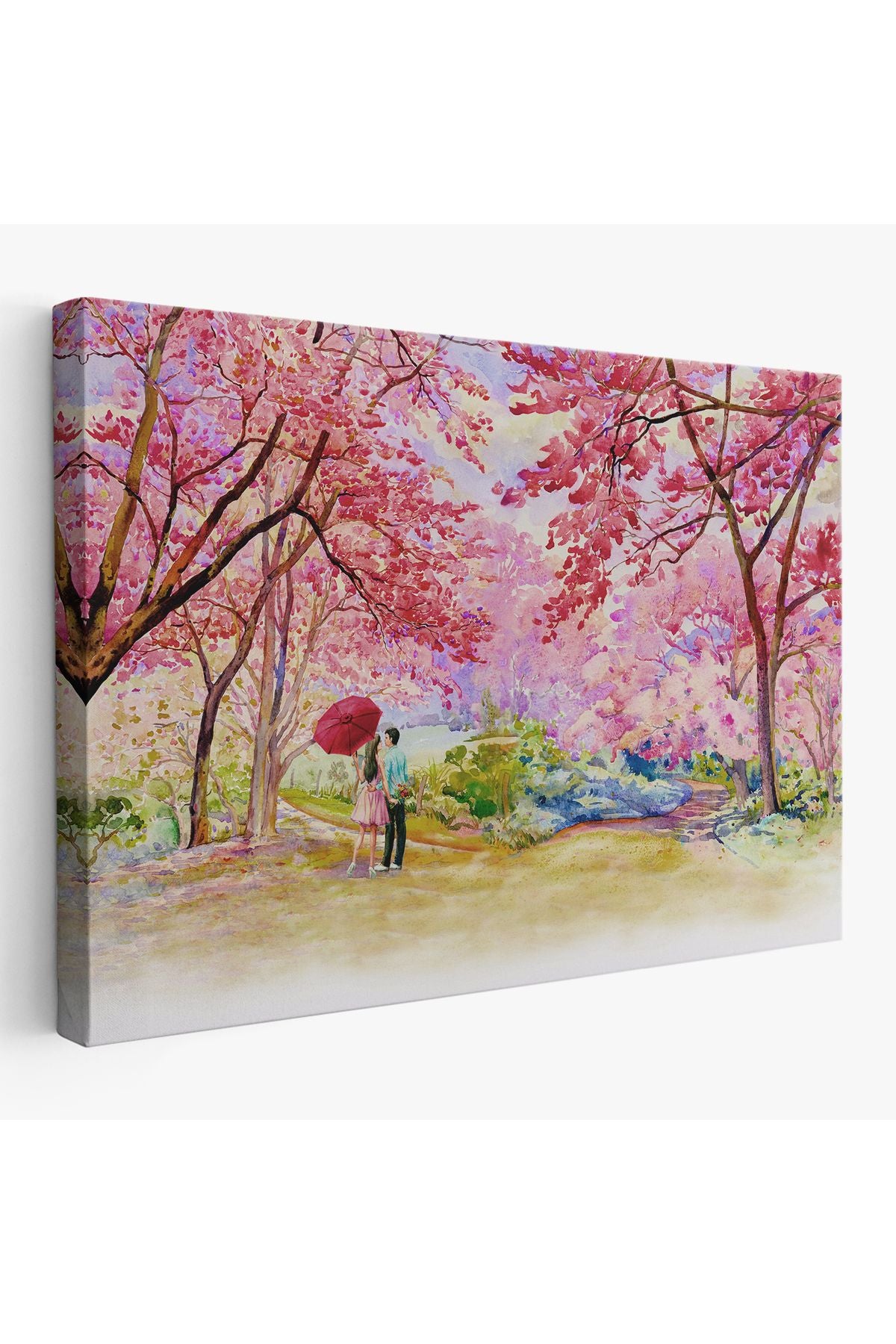 Sakura Ağacının Altındaki Sevgililer Kanvas Tablo-5082