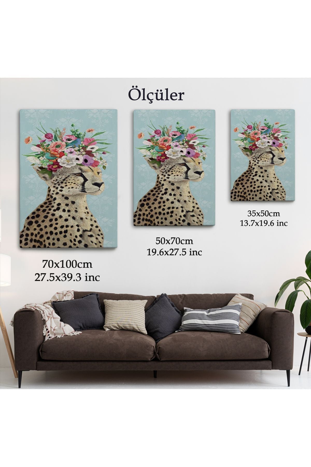 Çiçek Taçlı Sosyetik Çita Tablosu, Kokoş Çıta-6212