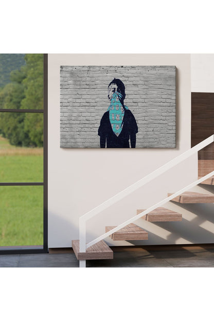 Bansky Anarşist Çocuk Kanvas Tablosu-5025