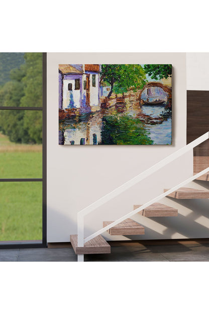 Yağlıboya Kanal Manzarası Dekoratif Kanvas Duvar Tablosu-3765