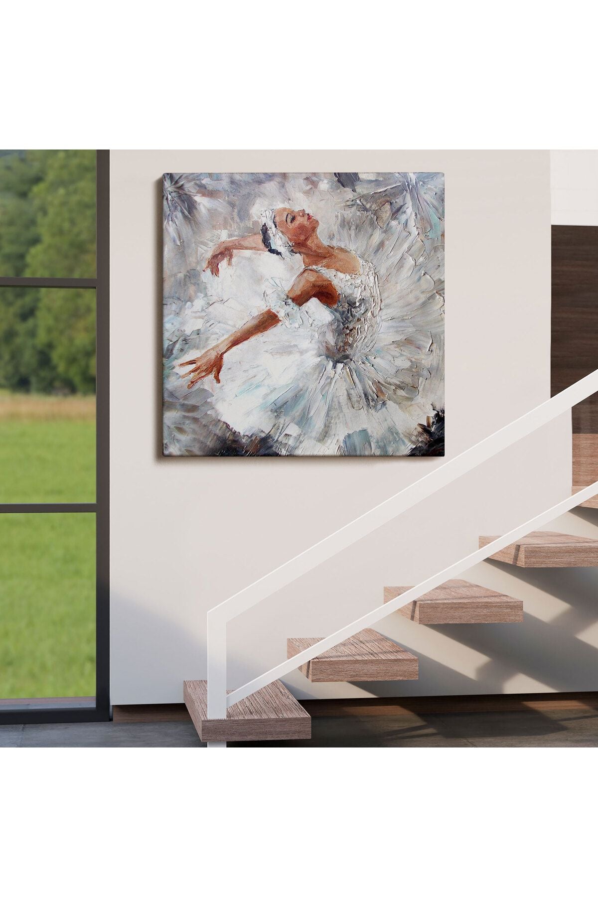 mstseri001 Balerin Kız Yağlıboya Görünüm Dekoratif Kanvas Duvar Tablosu-5824