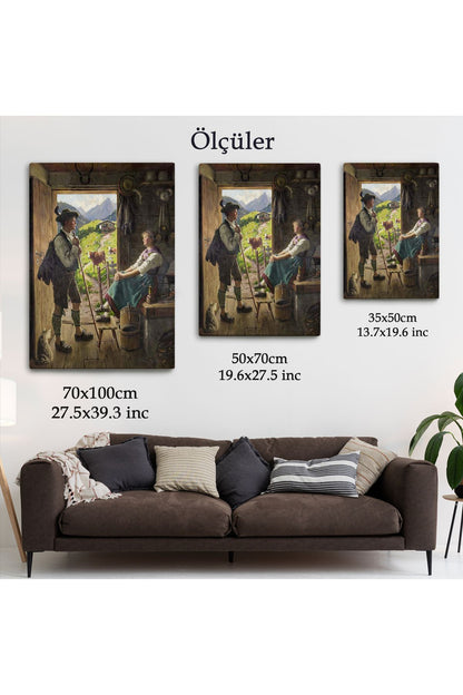 Isviçre Alplerindeki Aşıklar Dekoratif Duvar Tablosu-6164