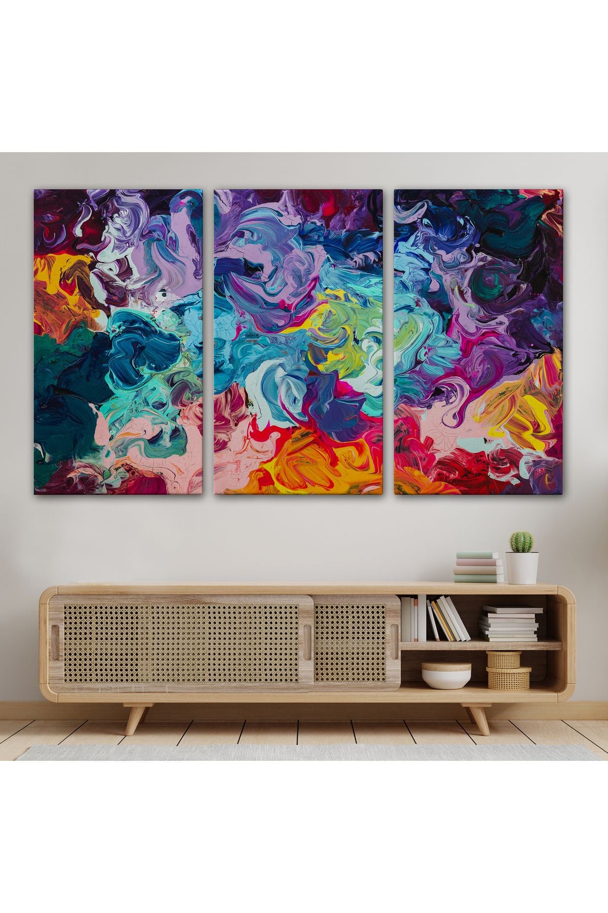 Modern Tarz Yağlıboya Görünüm Dekoratif Kanvas Duvar Tablosu-3524