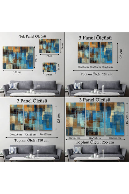 Soyut Yağlıboya Görünüm Dekoratif Kanvas Duvar Tablosu-3449