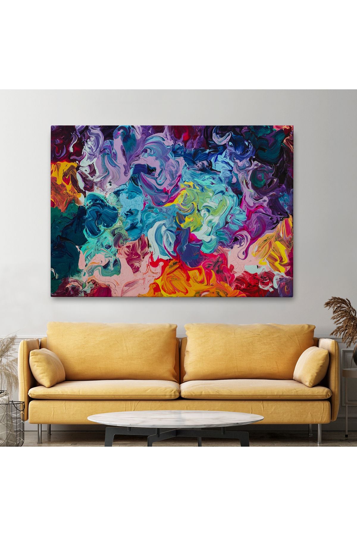 Modern Tarz Yağlıboya Görünüm Dekoratif Kanvas Duvar Tablosu-3524