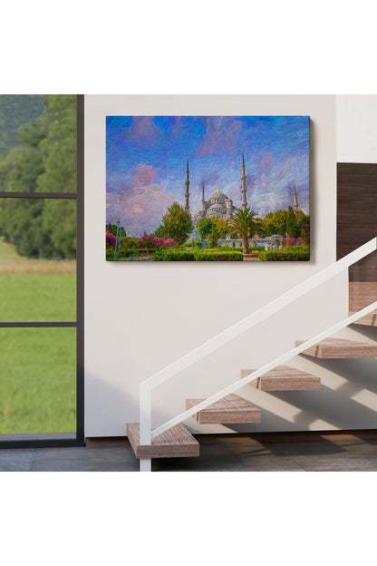 Sultan Ahmet Camii Yağlıboya Görünüm Kanvas Duvar Tablosu-3692