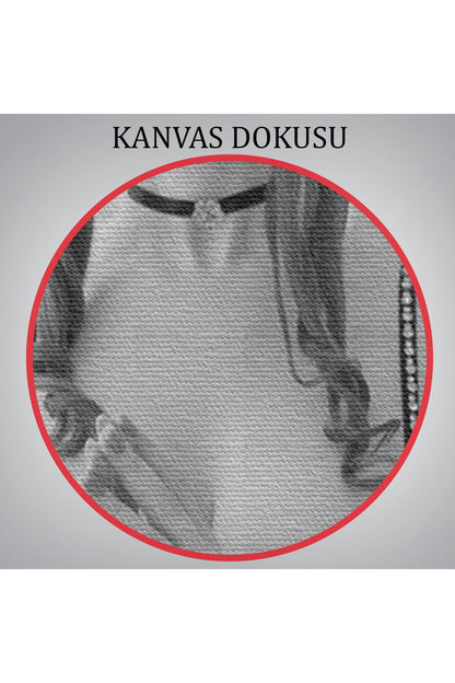 Siyah Beyaz Melek Kız Dekoratif Kanvas Tablo-5266B