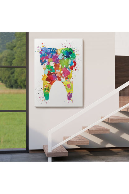 mdm 001seri Renkli Diş, Diş Hekimi Duvar Tablosu-6153