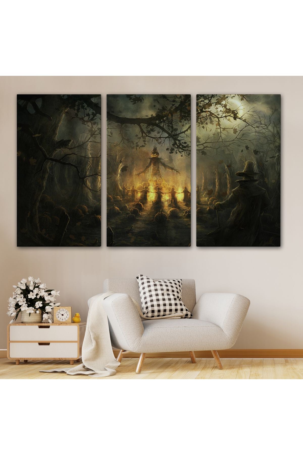 Cadılar Bayramı Partisi Korkunç Ürkütücü Duvar Dekoru Tablosu-5194