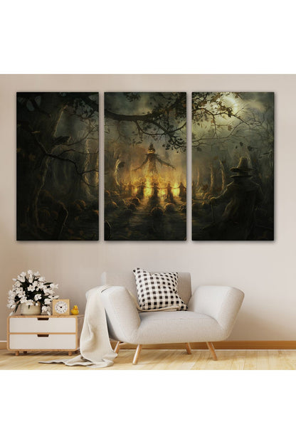 Cadılar Bayramı Partisi Korkunç Ürkütücü Duvar Dekoru Tablosu-5194