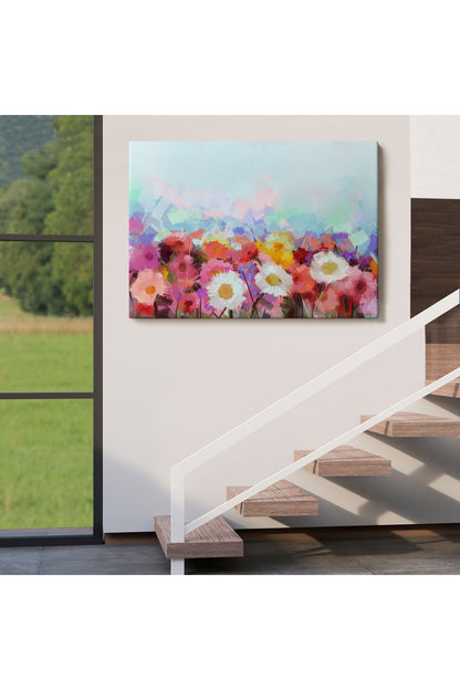 Güzel çiçekler Yağlıboya Görünüm Dekoratif Kanvas Duvar Tablo-3440