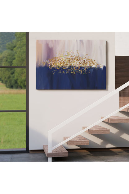 Mavi ve Gold'un Uyumu Modern Kanvas Tablo-5045