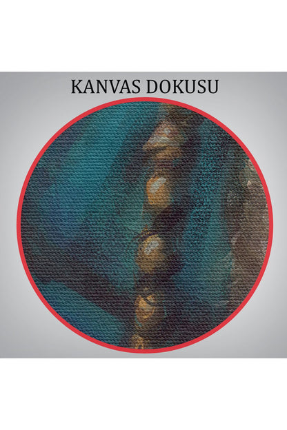 Cengiz Han Moğol Ordular Komutanı Yağlıboya Dekoratif Kanvas Tablo-5965