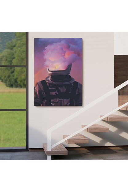 Beyni Yakılan Astronot Kanvas Tablo, Gerçeküstü Pop Art Kanvas Tablo-5214