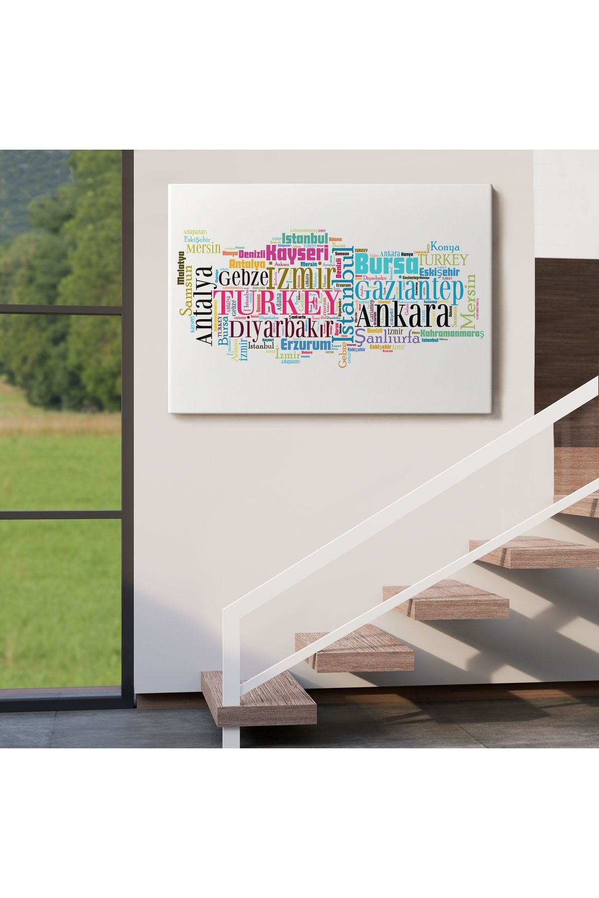 DB İller İsimli Dekoratif Kanvas Tablo 1003