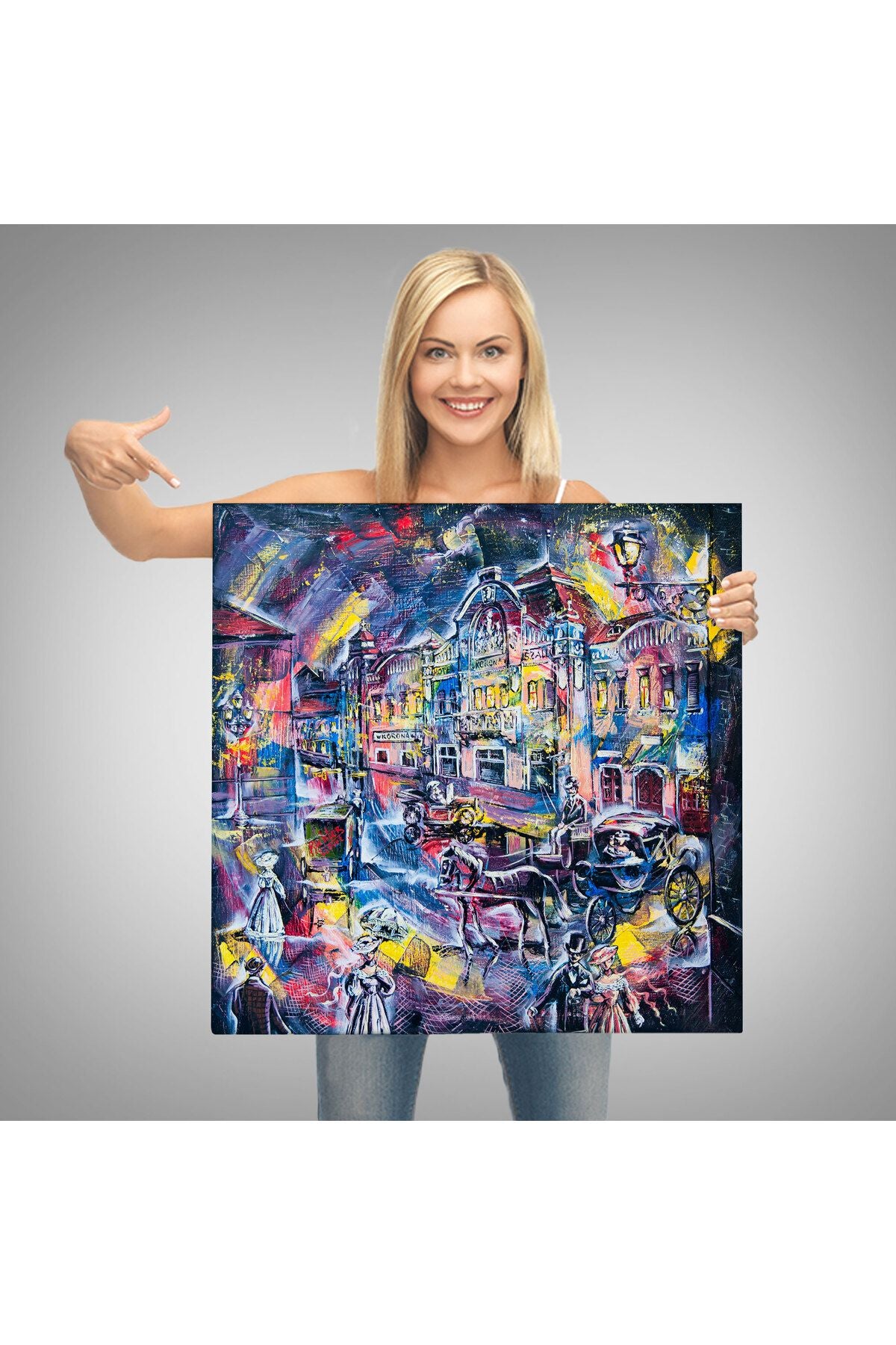 Renkli Şehir Manzarası Kanvas Tablo-5898