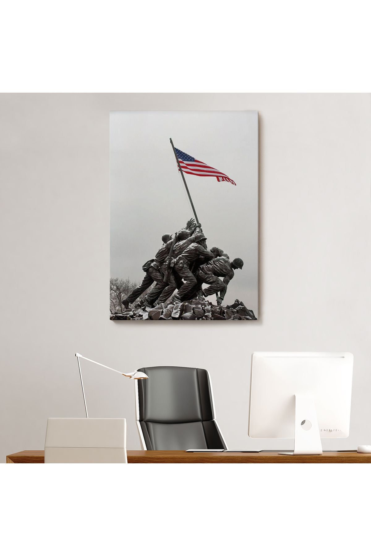 Amerika Bayrağı Diken Askerler Dekoratif Duvar Tablosu-6228