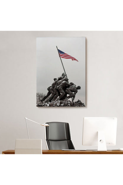 Amerika Bayrağı Diken Askerler Dekoratif Duvar Tablosu-6228