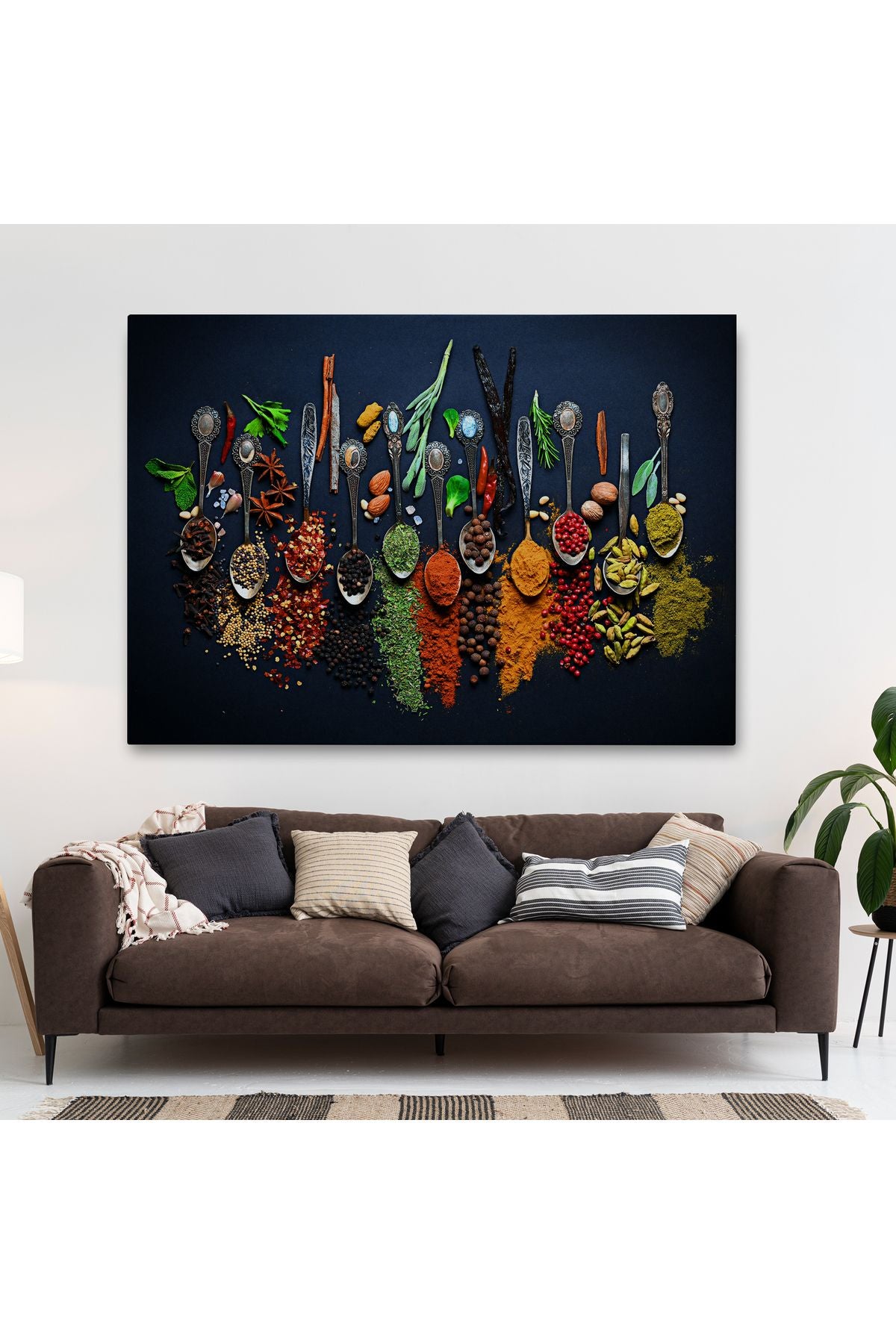 YB Mutfak Masasındaki Baharatlar Dekoratif Kanvas Tablo-3715