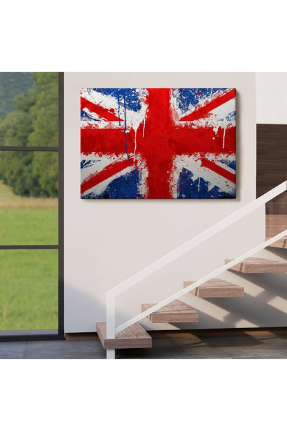 İngiltere Bayrağı Duvar Sanatı Kanvas Tablo, Ev ve Ofis Dekoru-5401