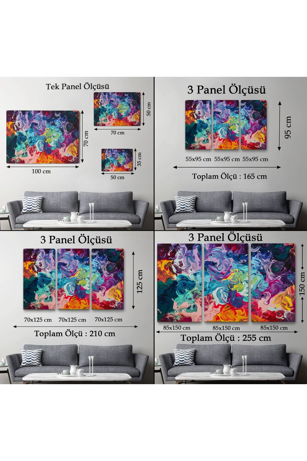 Modern Tarz Yağlıboya Görünüm Dekoratif Kanvas Duvar Tablosu-3524