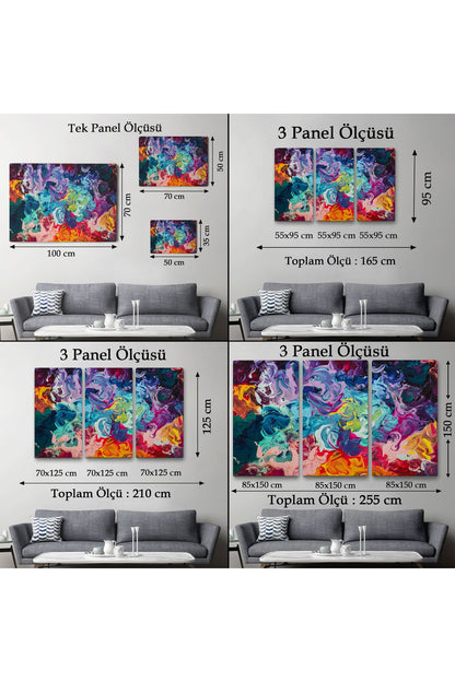 Modern Tarz Yağlıboya Görünüm Dekoratif Kanvas Duvar Tablosu-3524