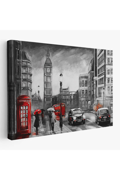 Ingiltere Londra Yağlıboya Görünüm Dekoratif Tablo-3543