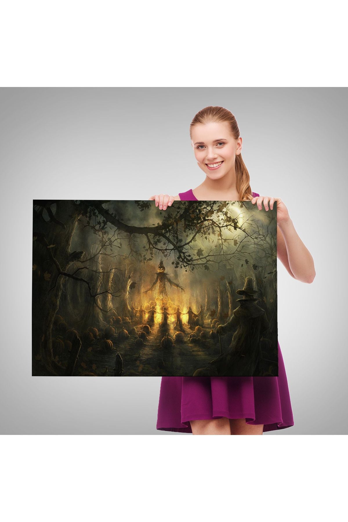 Cadılar Bayramı Partisi Korkunç Ürkütücü Duvar Dekoru Tablosu-5194